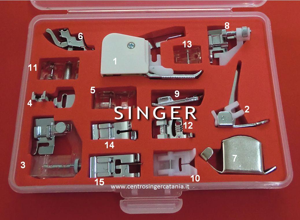 PIEDINO SINGER ( PI/SI SO 23 ) SET 15 PIEDINI ORIGINALE SINGER - Ricambi e  Accessori per Macchine da Cucire